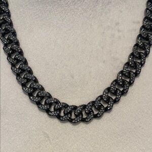 Elegant Black and Silver Chain Necklace